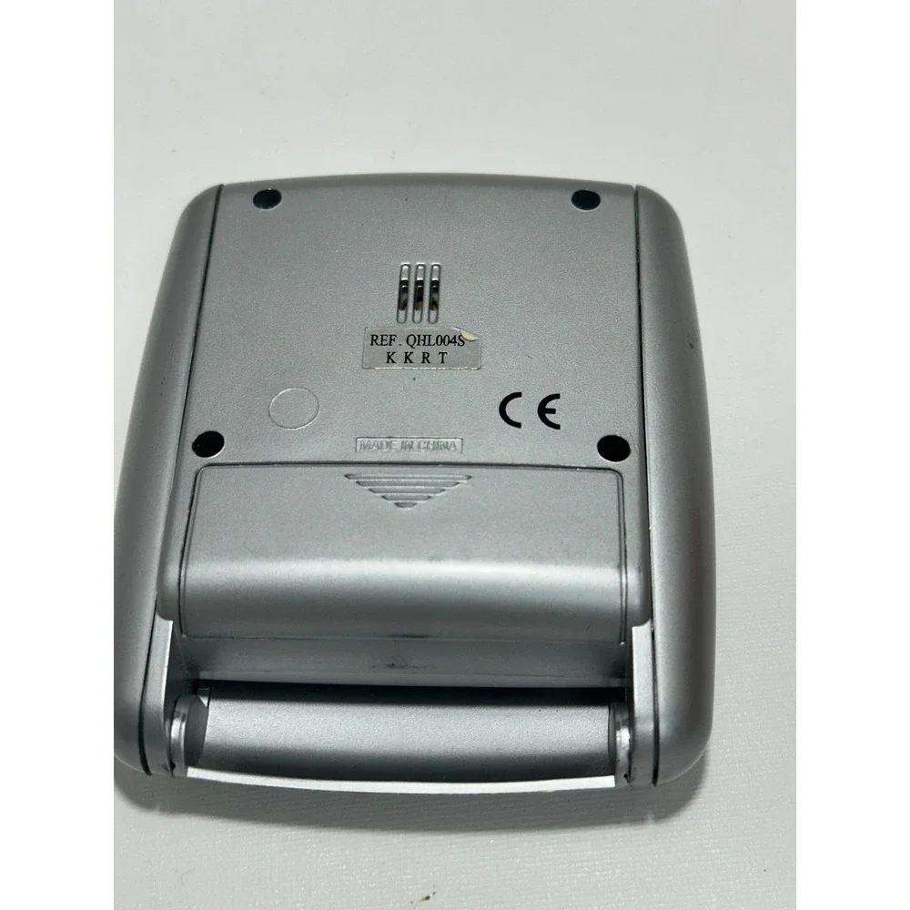 Seiko QHL004S Travel Desk Dual Alarm Clock Folding Backlit Snooze Silver